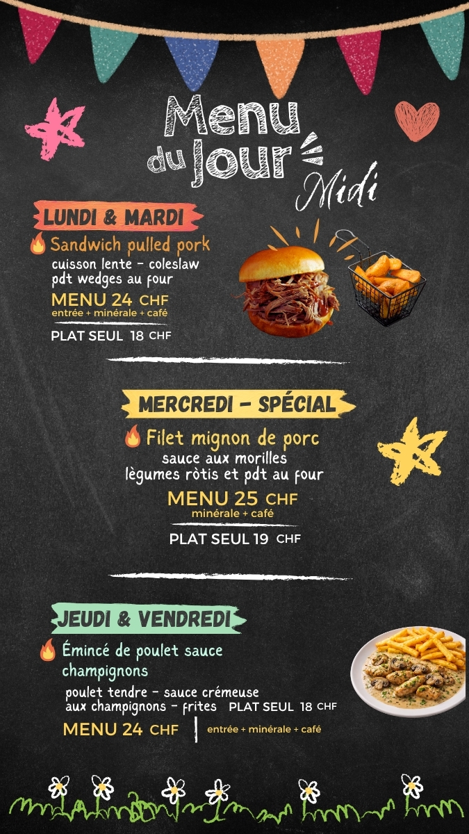 Menu du jour Bruno’s Pizzeria